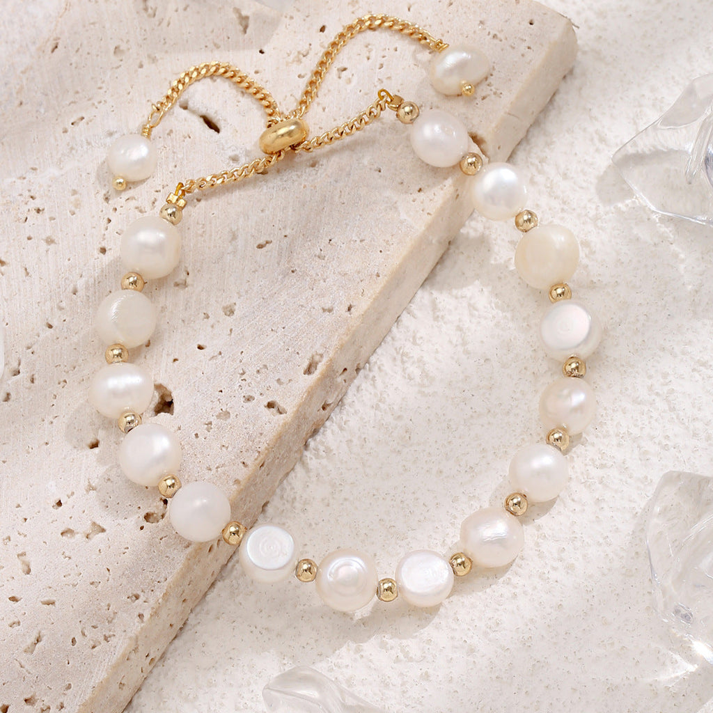 Retro Freshwater Pearl Pull Bracelet