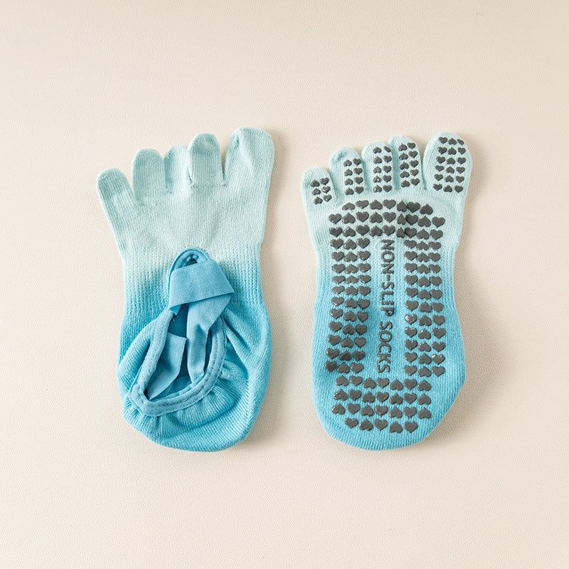 Hanging Dyed Yoga Socks Non-slip Women's Five Fingers