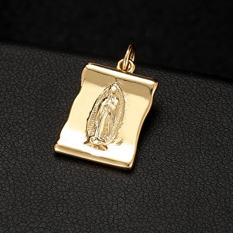 14K Gold Micro Inlaid Zircon Pendant