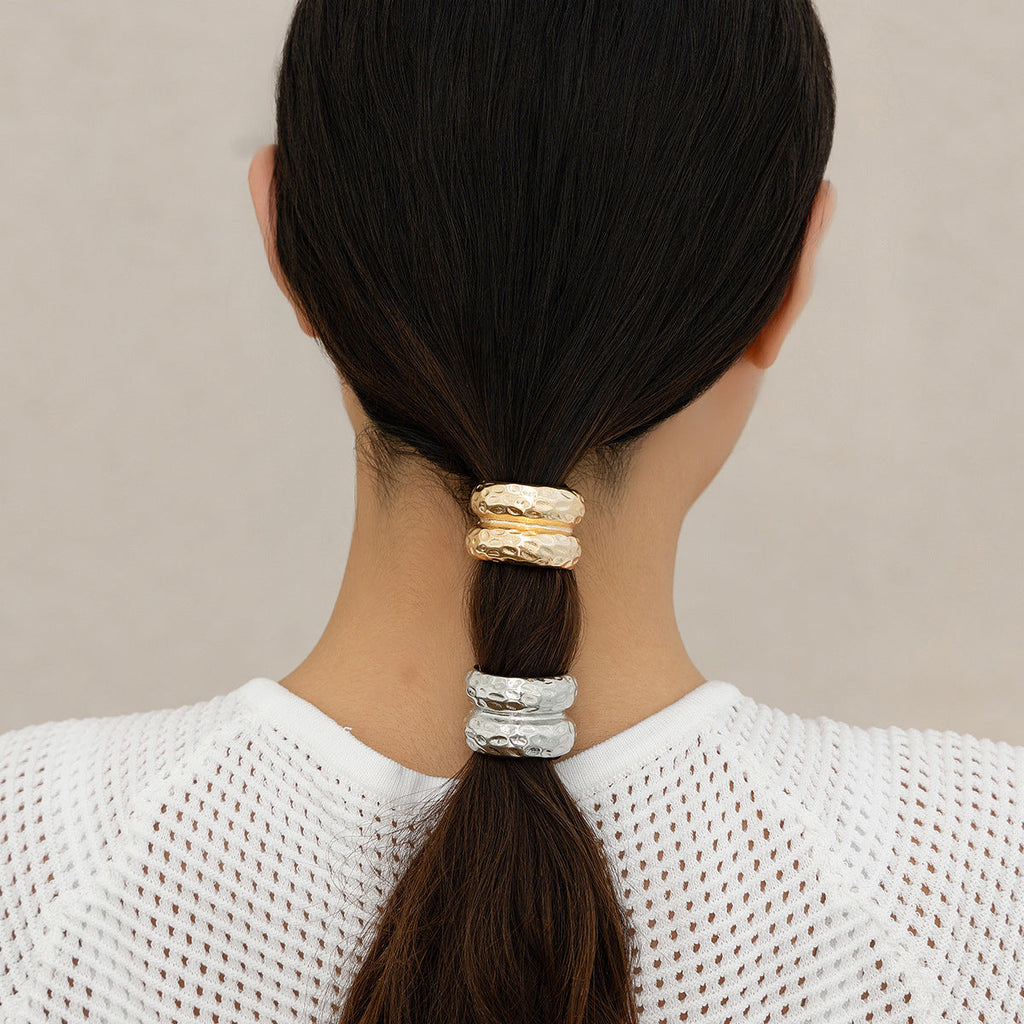 Personalized Glossy Elastic Hair Ring Female Geometry