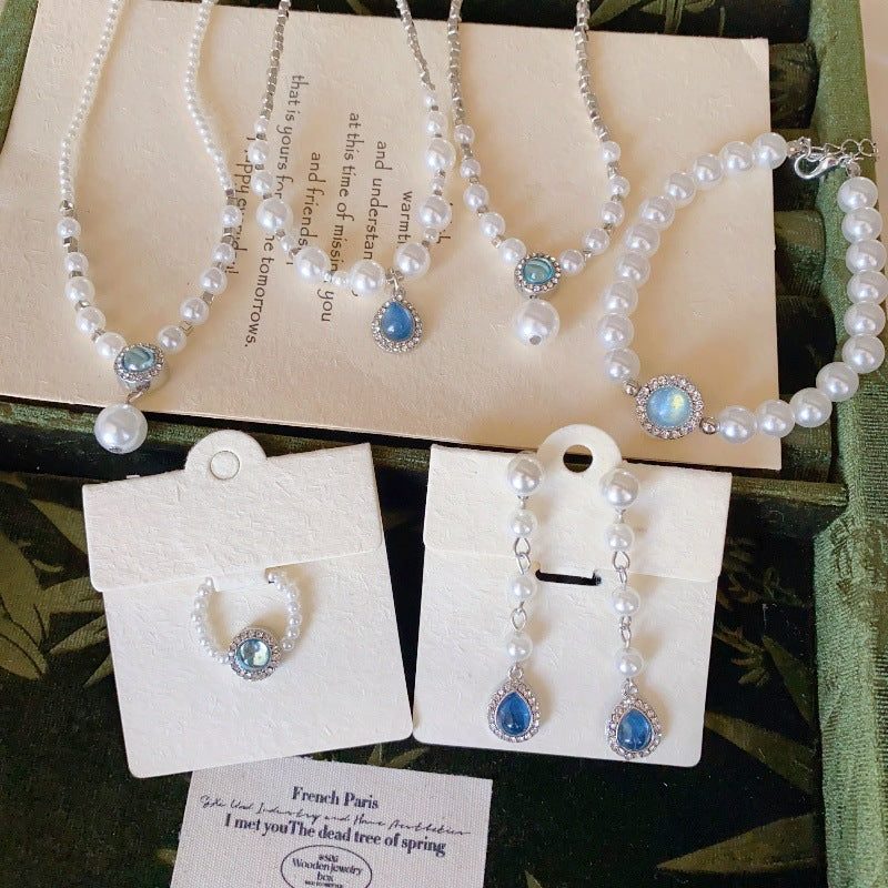 Aquamarine Pearl Necklace