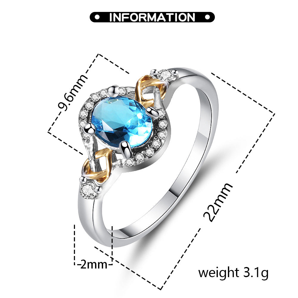 Simple Color Zircon Ring Female Fashion