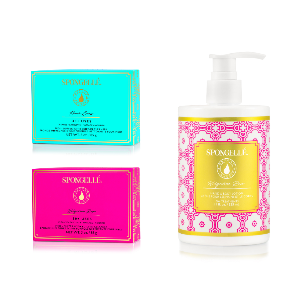 Spongellé Beach Grass & Bulgarian Rose Pedi Care Set