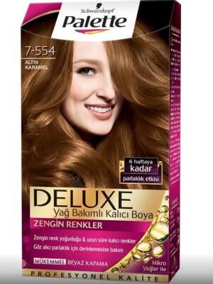 Palette Deluxe Golden Caramel Hair Dye 7-554 - Permanent Hair Color with Post-Dye Care