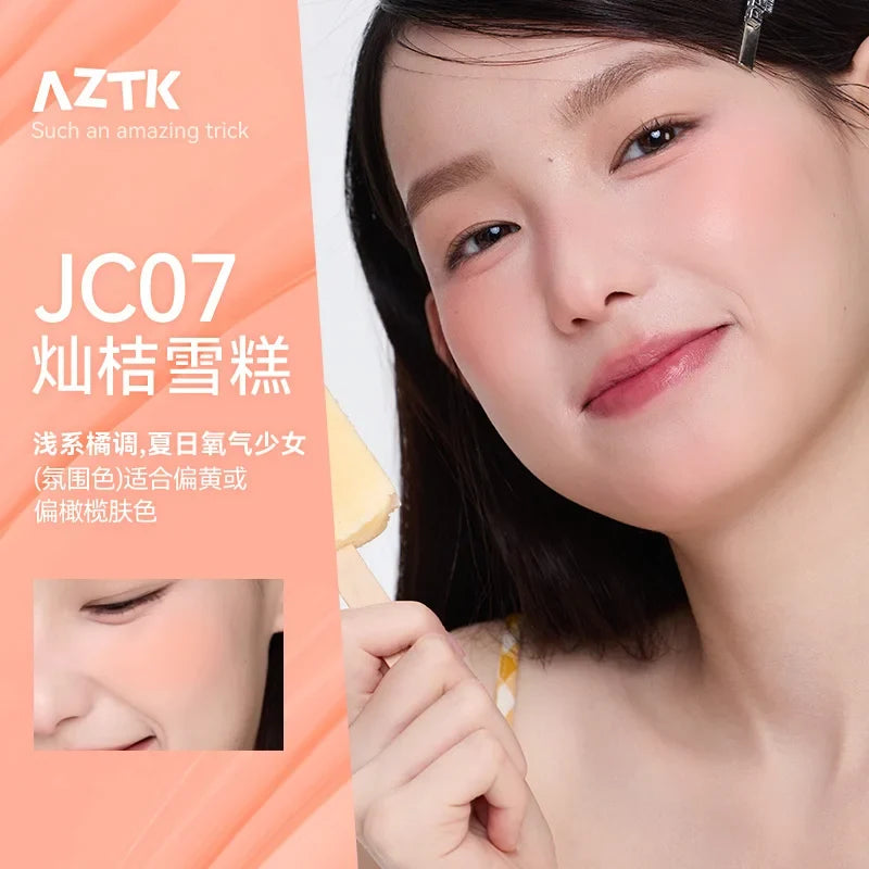 AZTK Blusher Color Face Makeup Rendering Liquid Blush JC04 Moisturizer Longlasting Beauty Expands Contracts Cheek Cosmetics