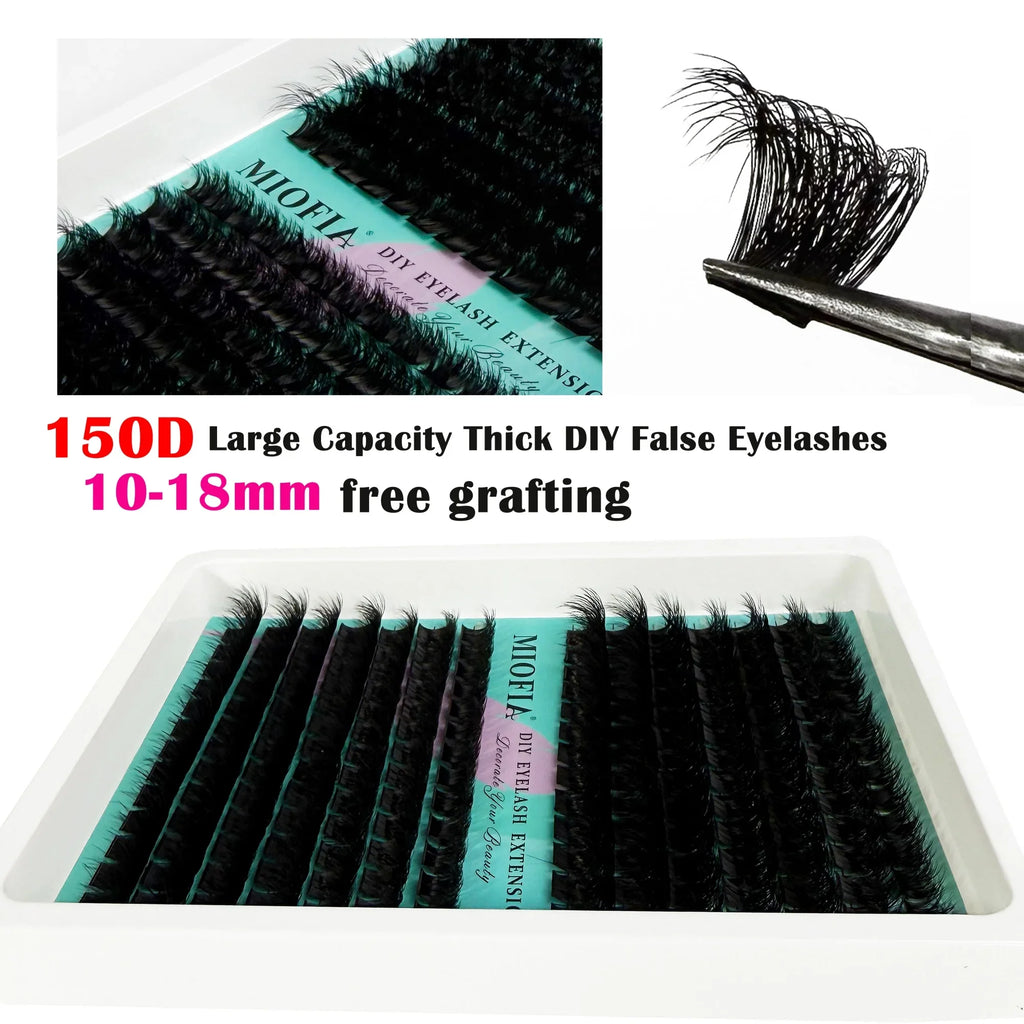 New 14/30 Rows DIY 5D Fluffy Lash Clusters 30D-150D Thick Eyelash Clusters Individual Lashes 10-18mm Cluster Eyelash Extension