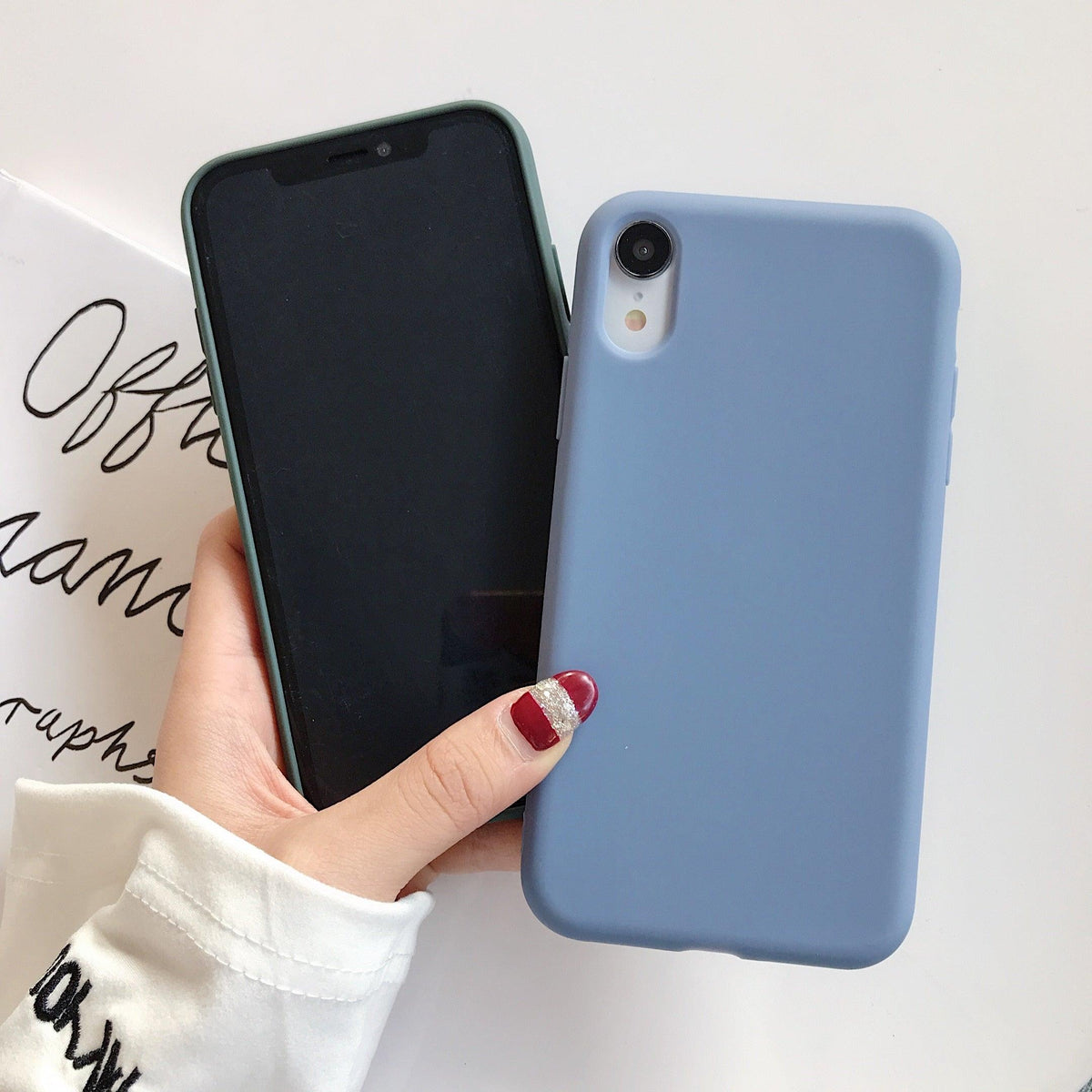 Ultra Thin Slim Fit Soft Grip Anti-Scratch Protective Cover Thicker Candy Phone Case for iPhone Soft Silicon Back Phone Cover for iPhone 12 13 Pro Max iphone Case