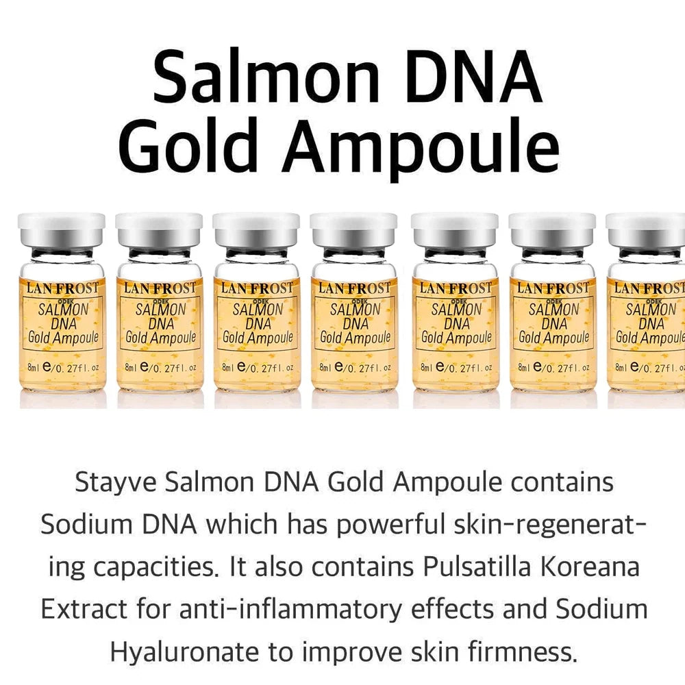 Korea 8ml Salmon DNA Gold Ampoule Skin Booster Serum Kit BB Cream Brightening Moisturizing For 0.3mm Microneedle Serum