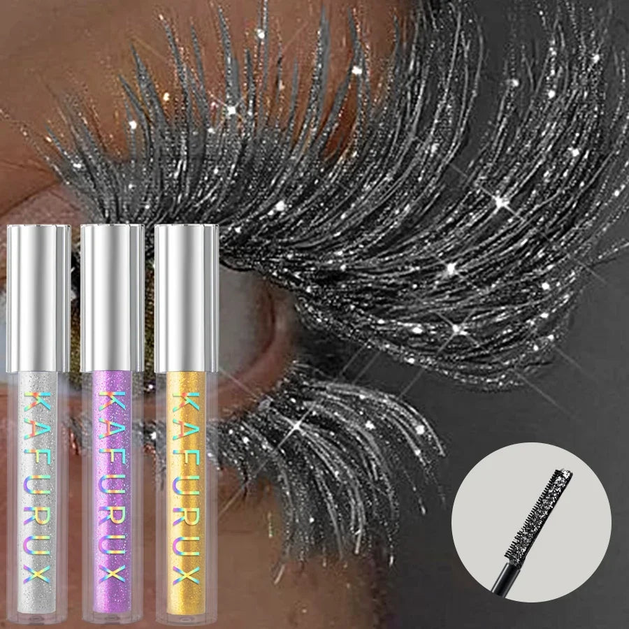 Diamond Shine Waterproof Glitter Mascara - Snow Effect Volume & Curl