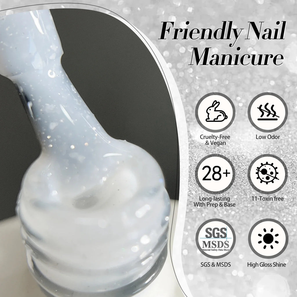 BORN PRETTY 10ml Snow Glitter Jelly Gel Polish Christmas Vernis Semi Permanent Nail Art Soak Off UV Gel Manicure Nail Supplies