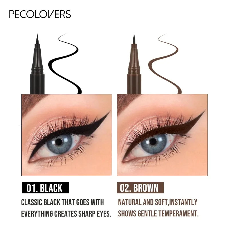 5PCS/Set Smooth Liquid Eyeliner Pen, Waterproof, Long-lasting Makeup, Black, Ultra-fine Pen Tip,Create A Charming Eye Makeup