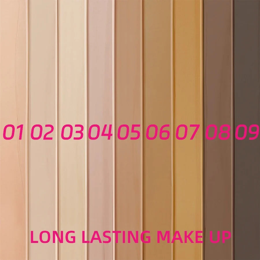 9 Shade Full Coverage Concealer Liquid Foundation  makeup high coverage  Base makeup  cushion Foundation cream  Natural Matte