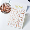1pc 3D Hibiscus Flowers Nail Sticker White Black Flower Petals Adhesive Decals Pink Golden Floral Slider For Nail Art Decoration