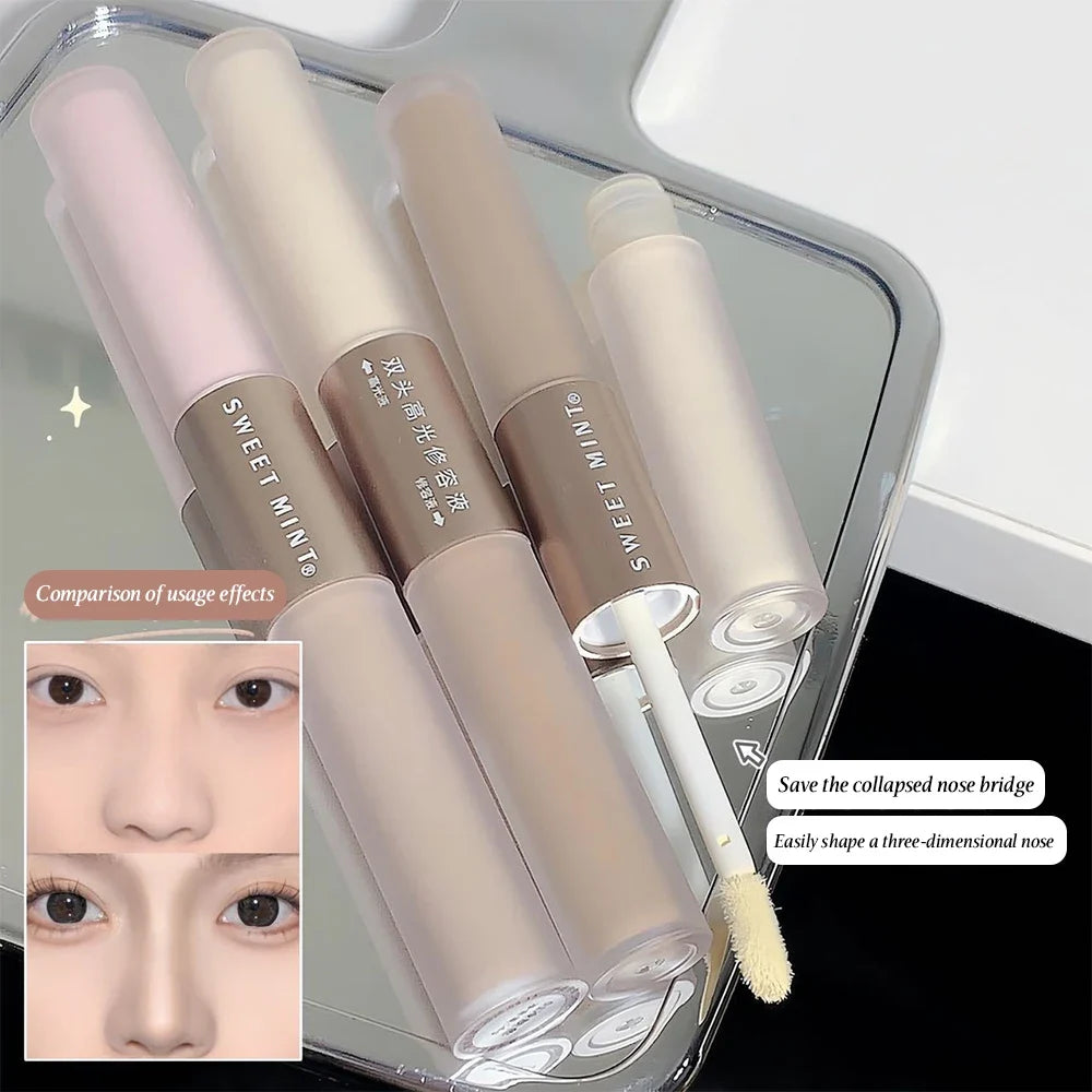 Double-ended Liquid Contouring Highlighter And Shadower In One Create A Long-lasting Natural Contouring Stick