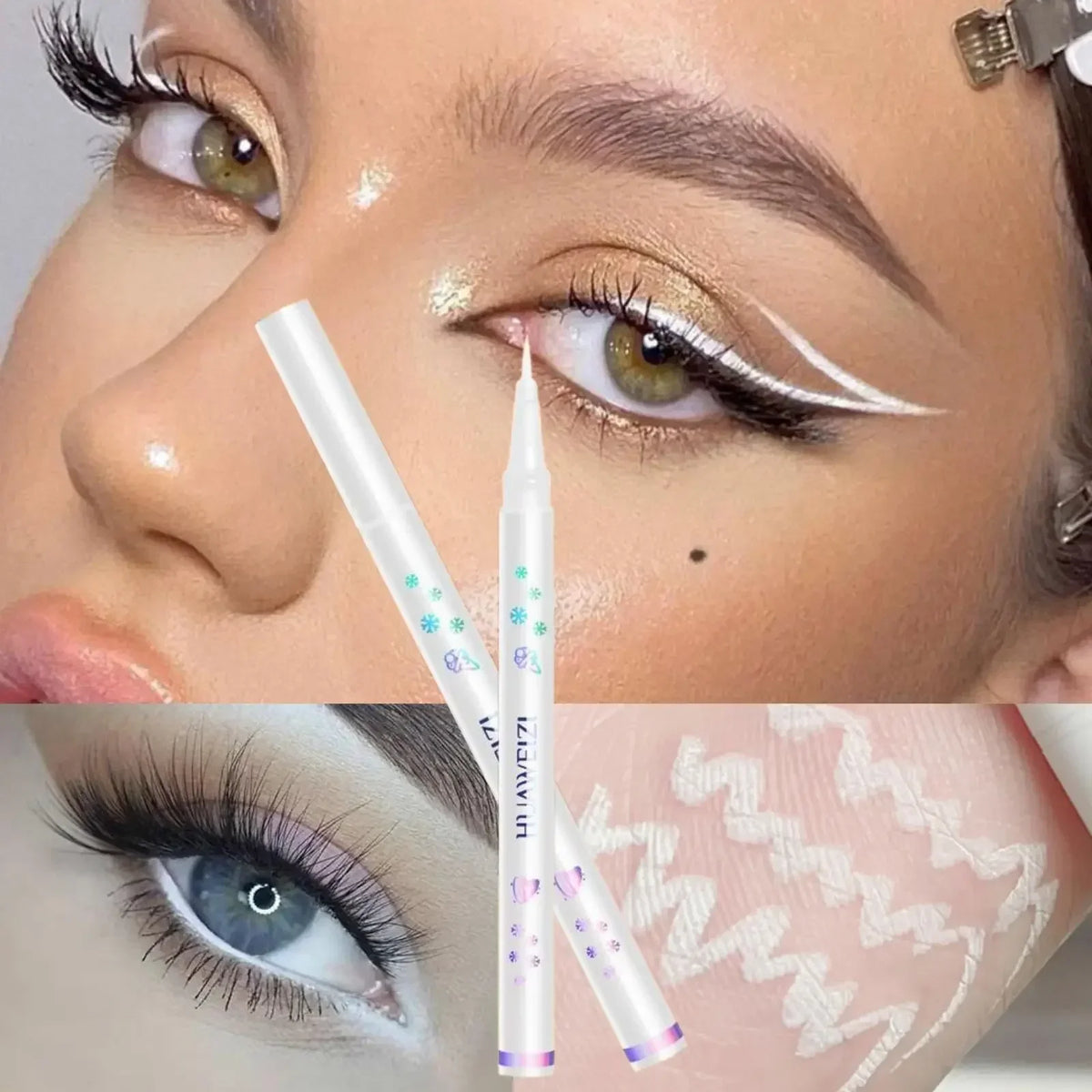 Matte White Liquid Eyeliner Pen - Waterproof Ultra-thin White