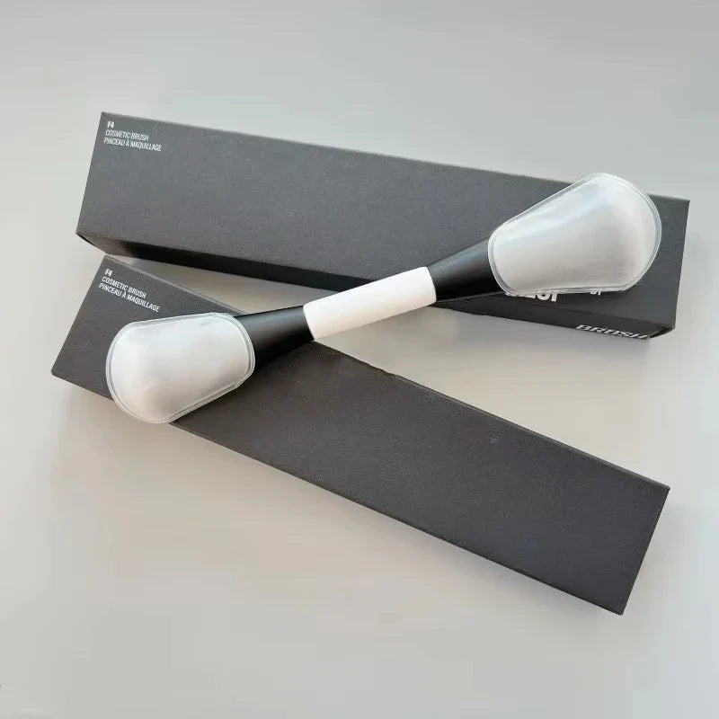 F4 Dual-Ended Foundation Face Brush Double-ended Powder Blush Contour and Eyeshadow Concealer Makeup Brushes