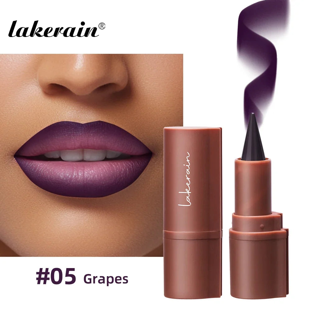 Lakerain Lip Liner Lipstick Pen Long Lasting Waterproof Gradient Quick Drying 2 IN 1 Lip Liner & Lipstick Sexy Matte Cosmetic