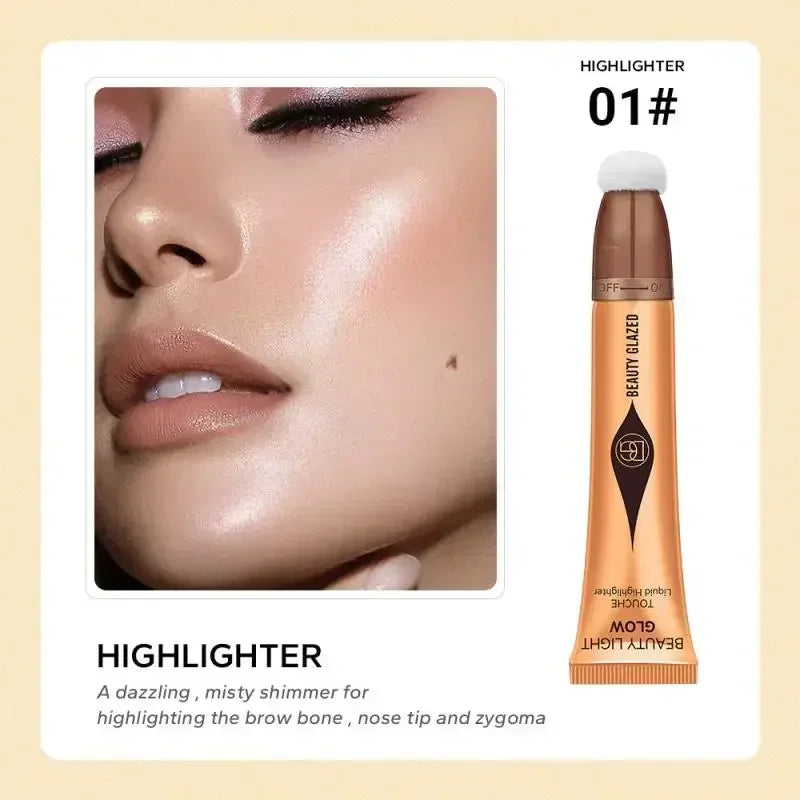 BEAUTY GLAZED 7 Colors Liquid Blush Stick Highlighter Multi Functional Make Up Pen Lip Cheek Waterproof Lasting Cosmetic