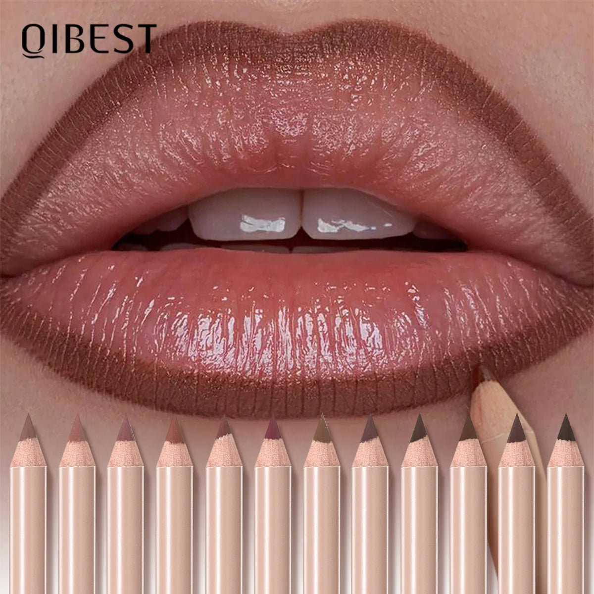 12Color Matte Lipstick Lipliner Set Nude Soft Matte Lip Liner Set Non-Drying Waterproof Plumping Outline The Lips Contour Makeup