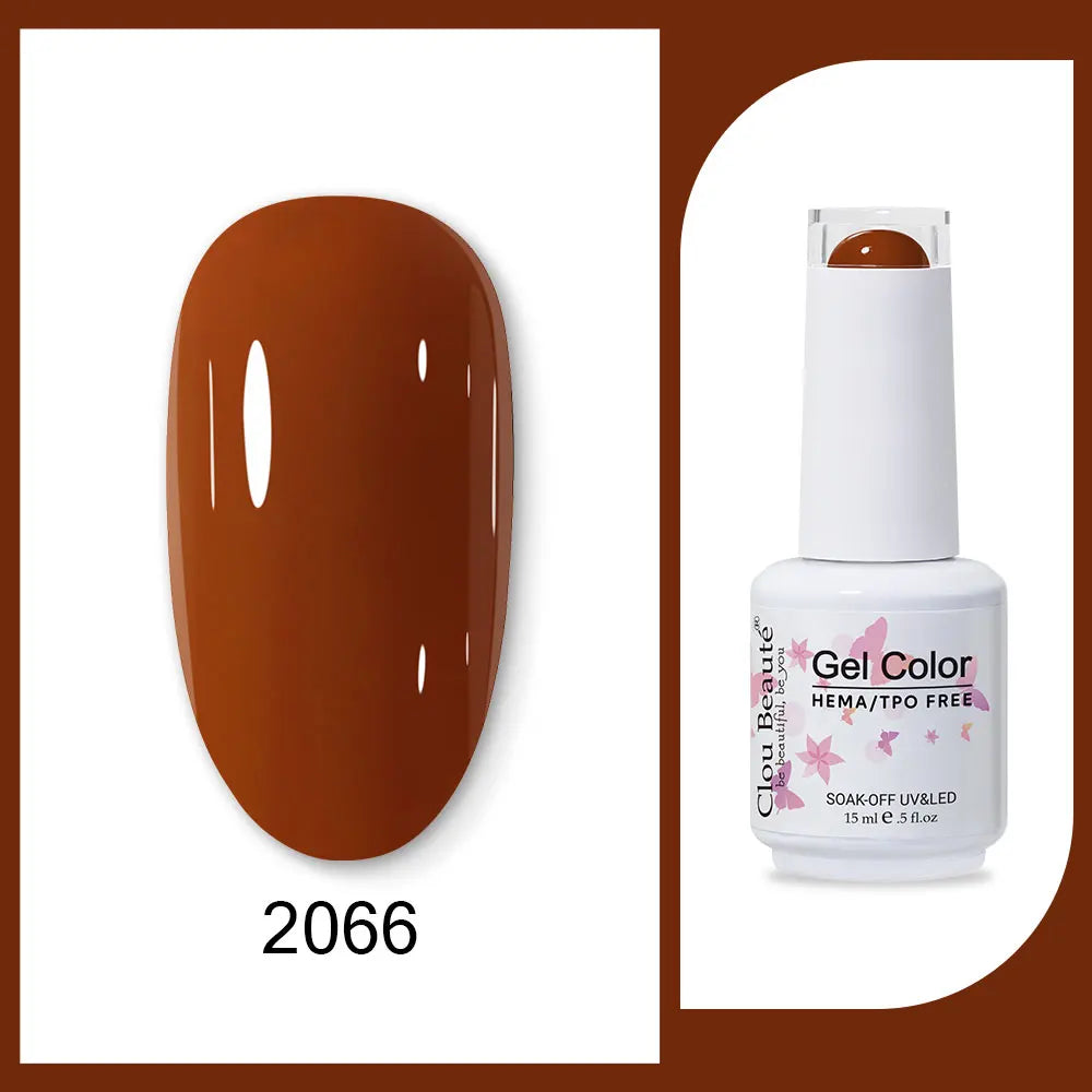 Clou Beaute 15ml Red Black White Green Neon Gel Nail Polish Base Top Coat Velvet Top 400 Colors Semi Permanent Gel Nail Varnish