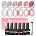 6pcs 7.5ml New Popular Reflective Cat's Eye Magnetic Nail Gel Semi Permanent Nail Art Soaking LED Nail Salon DIY Nail Salon Gel