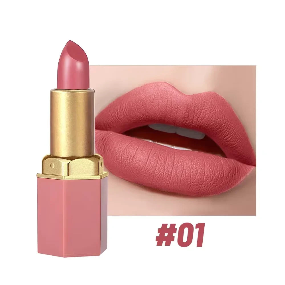 6-Color Matte Lipstick Set, Non-Fading, Non-Stick Cup Long-Lasting Velvet Finish, Smooth Matte Lip Color Waterproof Smudge-proof