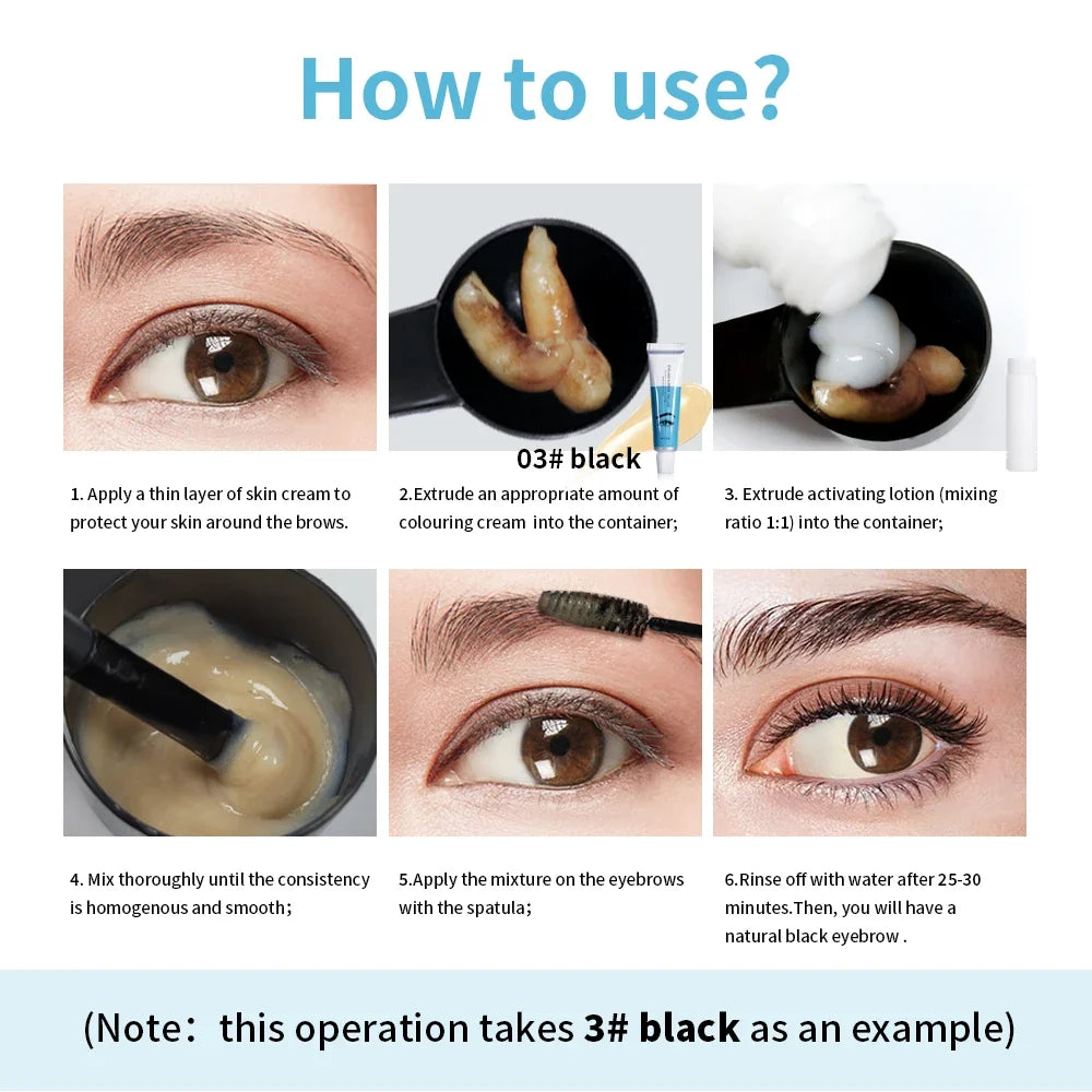 Professional Eyelash Eyebrow Dye Tint Kit Classic Black Natural Eyelash Lifting Perm Treatment Makeup Set Eyebrows Paint Makeup
