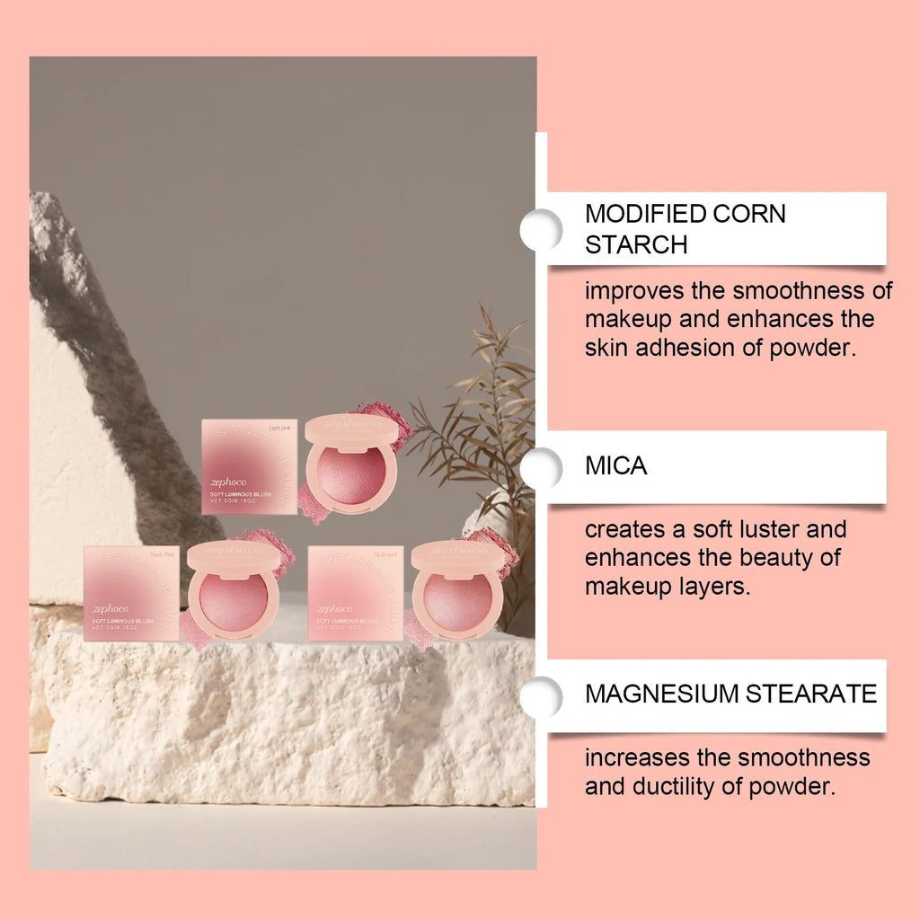 Pearl Blush with Soft Light Pink Powder Blush for a Natural Flush Radiant Finish Long Lasting Buildable Delicate Long Lasting