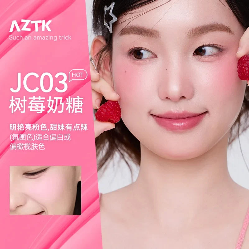 AZTK Blusher Color Face Makeup Rendering Liquid Blush JC04 Moisturizer Longlasting Beauty Expands Contracts Cheek Cosmetics