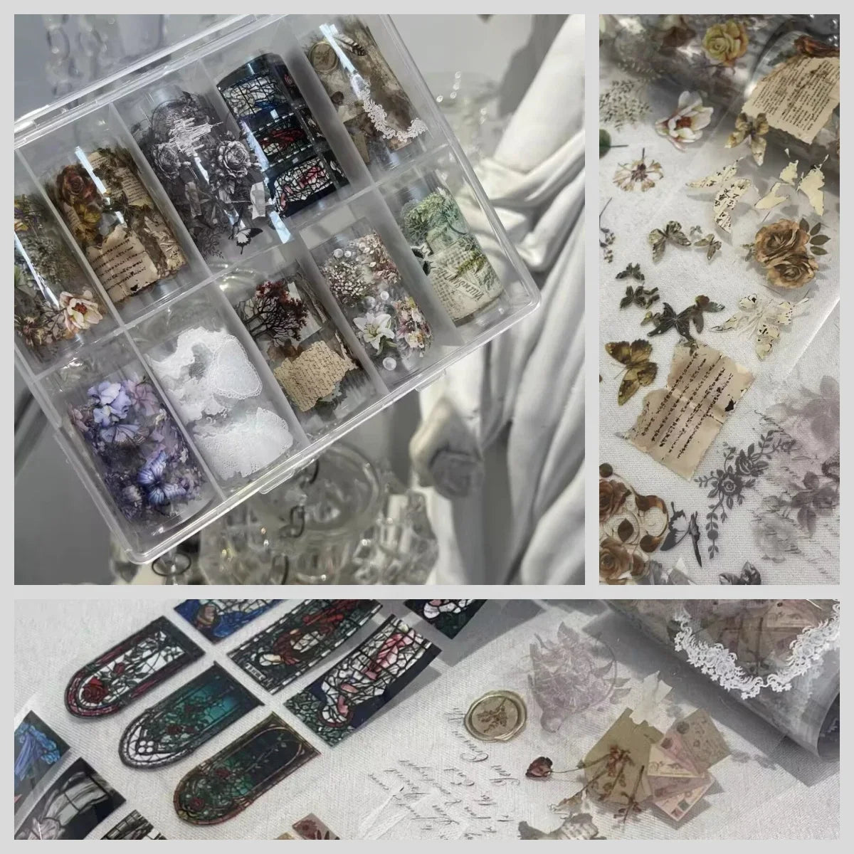 10Rolls Plaid Thousand-Bird Bow  Stars Nail Foils Transfer Paper  Nail Art Stickers  Manicure Set Decal  Nails Decoration