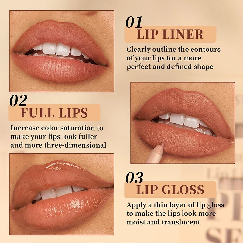 12 piece matte lipliner set, smooth and easy to apply, non smudging and non fading, natural makeup effect