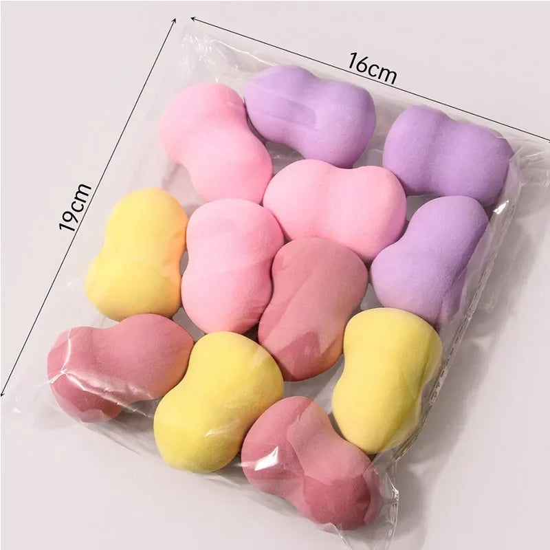 12pcs Makeup Sponges Multicolor Kit Makeup Blender Beauty Blenders Sponges Accessories Women Makeup Tools HZFP03