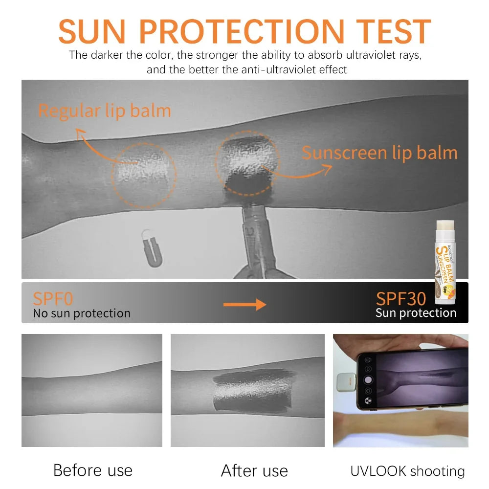 1 Piece Sunscreen Lip Balm SPF 30 UVA Protection Lips Moisturizer Watermelon Coconut Banana Flavor Colorless Lipstick Sun Care