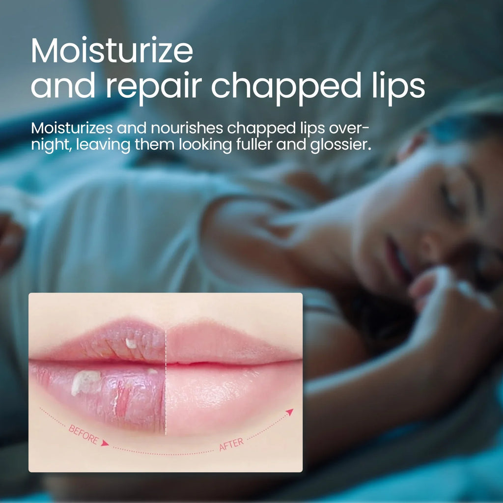 Overnight Lip Sleeping Mask, Hydrating Lip Treatment for Dry Chapped Lips, Exfoliating & Plumping Lip Care