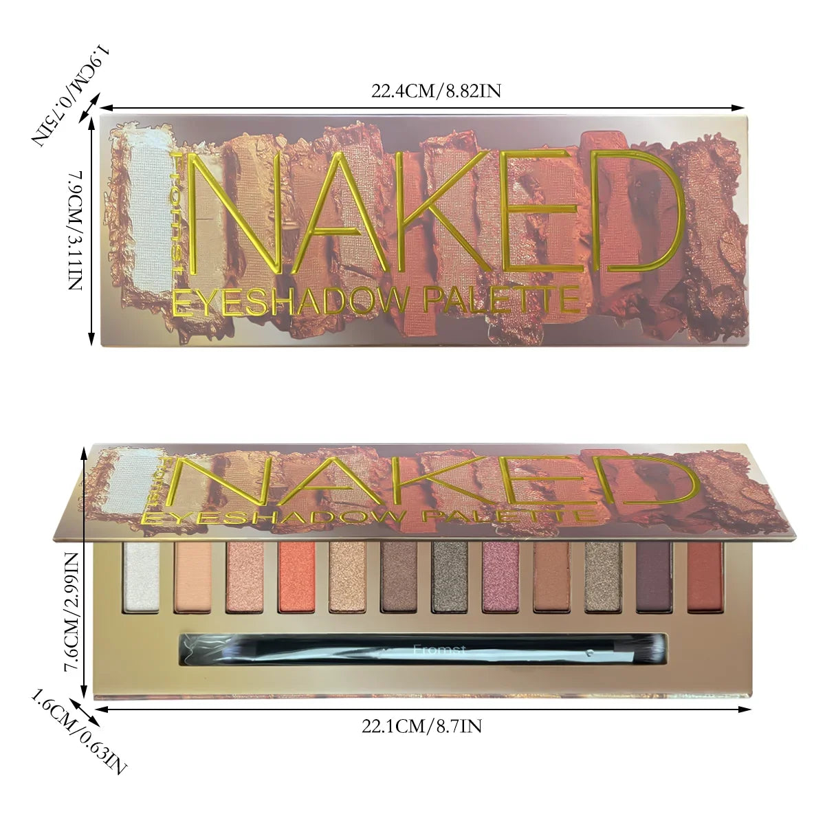 12-Color Eyeshadow Palette - Pearlescent Shimmer Waterproof 30g