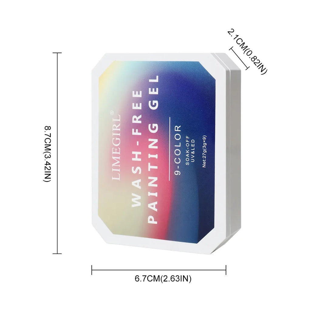 LIMEGIRL 9 Color Gradient Painting Gel Nail Art Gradient Color DIY Design Gel Quick Flower Paint Engraving Gel Nail Polish