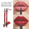 2-in-1 Lipstick & Liner Double Ended Matte Lipstick with Lip Liner, Waterproof & Long Lasting, Creamy Transfer-Proof Finish