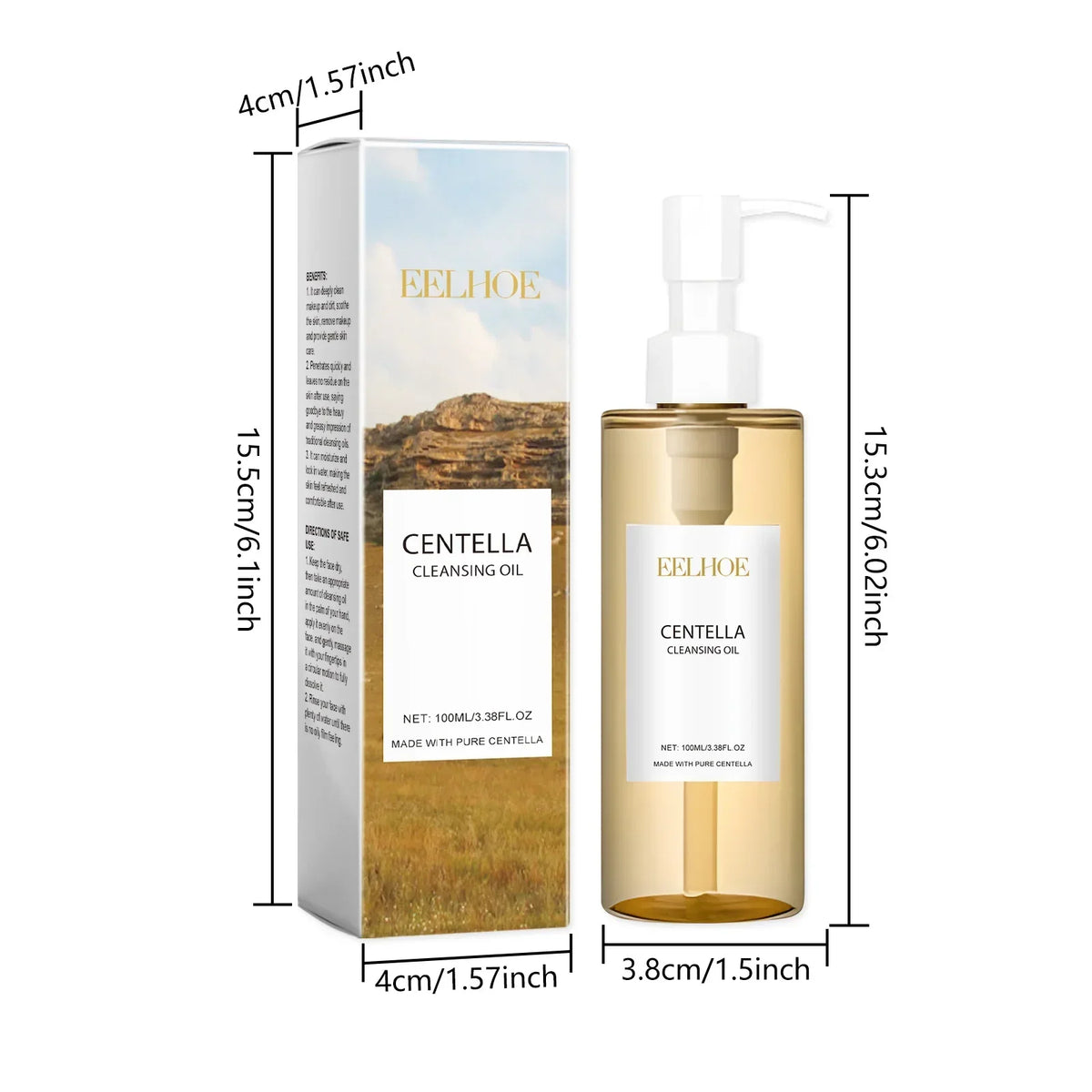 Centella Cleansing Oil Gentle Facial Makeup Remover Vitamin E Moisturizing Face Refresher Cleaning Oil Cleaning Nose Pores
