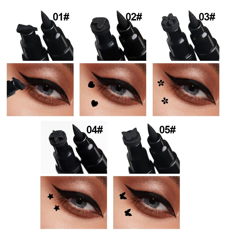 Double-Ended Stamp Liquid Eyeliner - Waterproof & Smudge-Proof