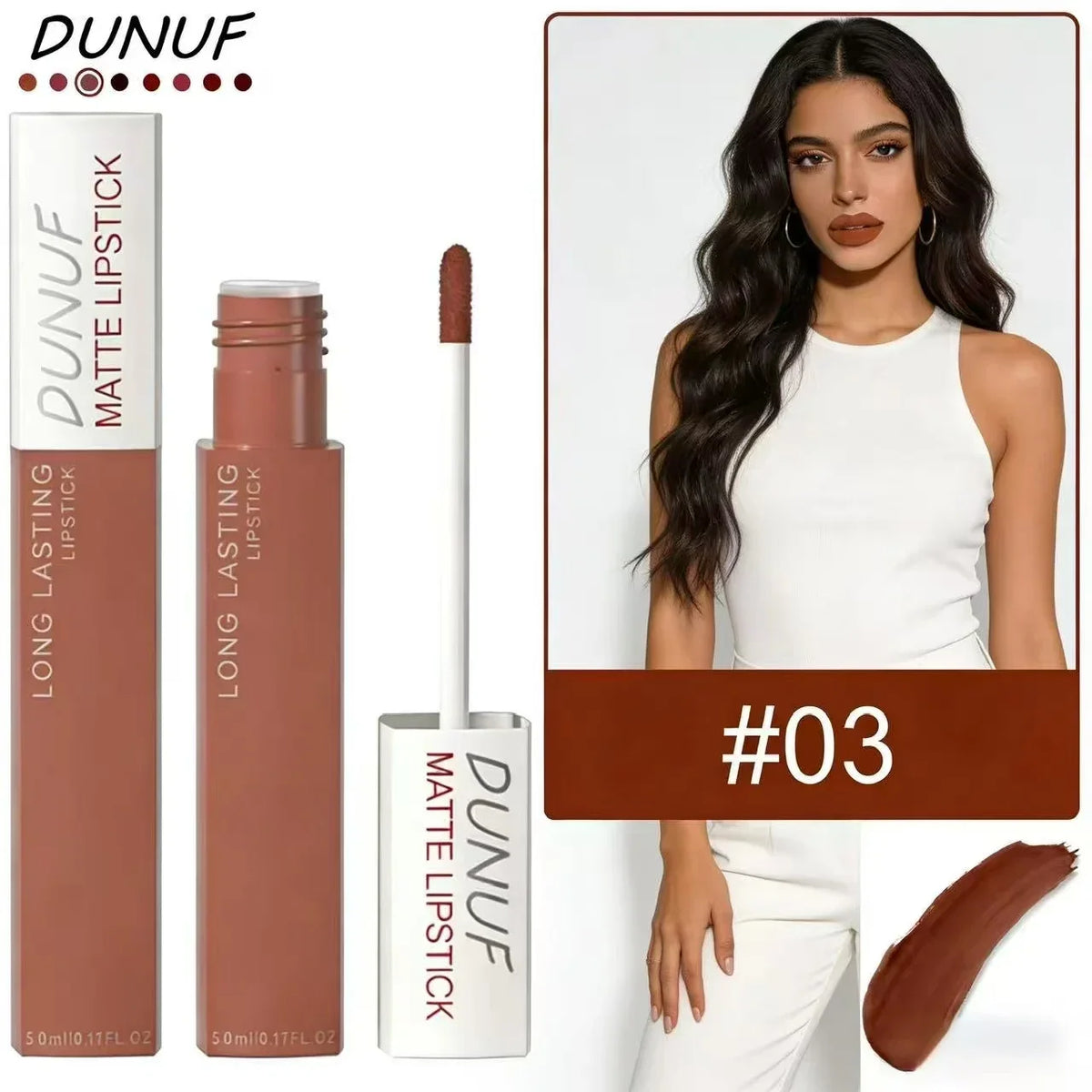 8pc/set Long-Lasting Lip Gloss Matte Waterproof Lipstick Lip Stain Non-transfer Highly Pigmented Nude Red Y2K Daily&Party Makeup