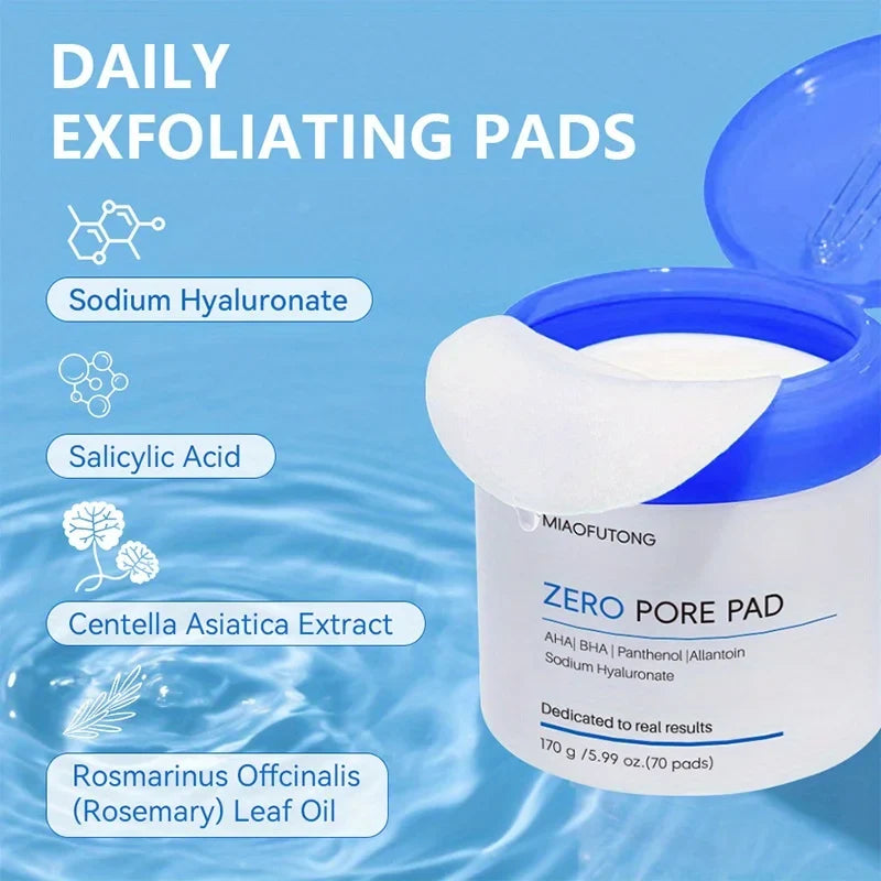 70PCS hyaluronic acid cleansing and makeup remover pads, cotton pad makeupremover pads, gently clean and remove makeupmoisturize
