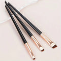 3-Piece Makeup Brush Set: Sickle-Shaped Eyeliner Brush, Fine Angled Eyebrow Brush, Eyeliner Brush, Ultra-Fine Eyeshadow Brush