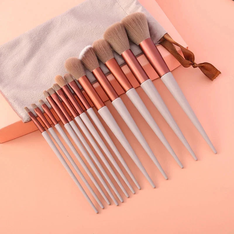 13 PCS Makeup Brushes Set Eye Shadow Foundation Women Cosmetic Brush Eyeshadow Blush Beauty Soft Make Up Tools Bag