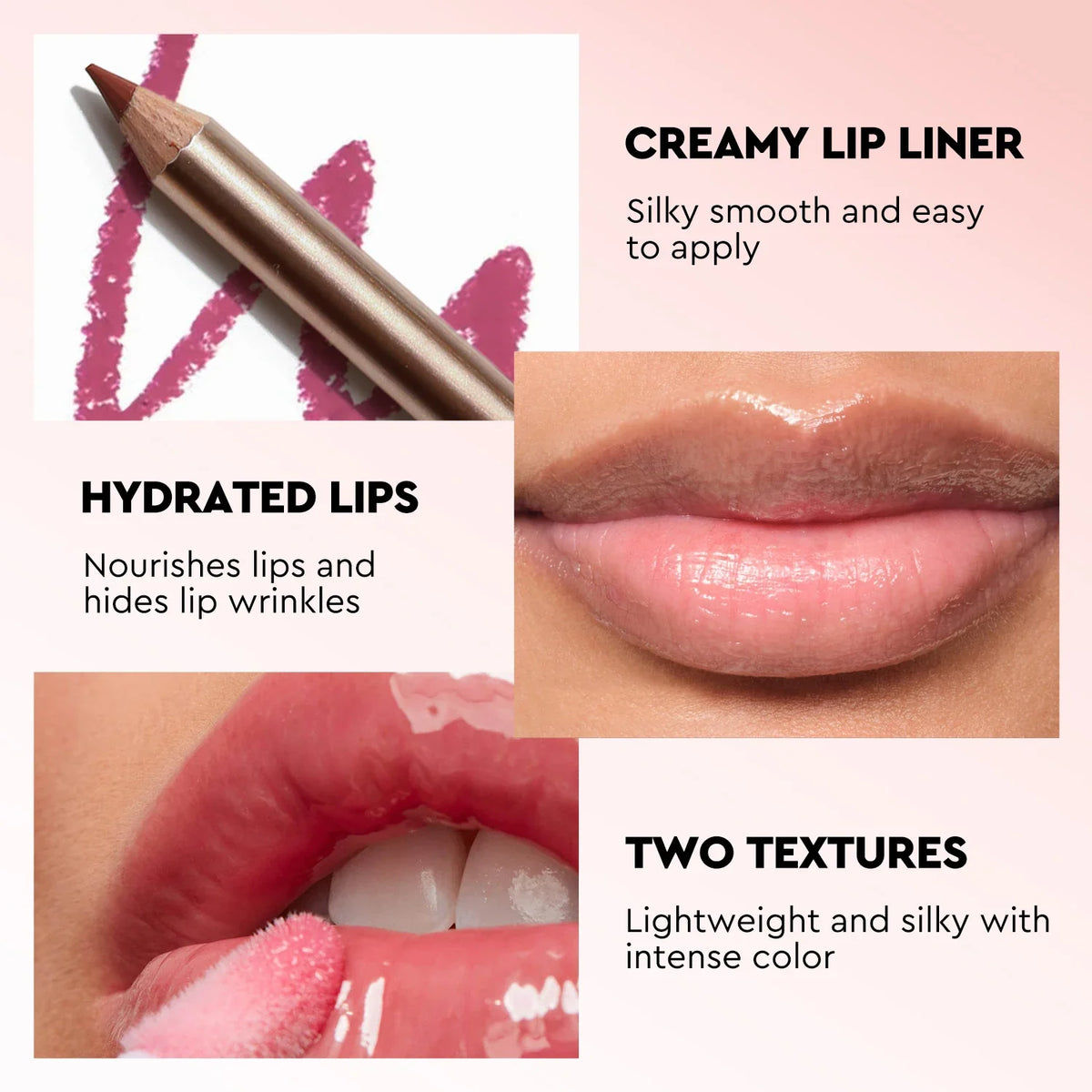Lip Makeup Kit Private Label Lip Gloss Pencil Liner Balm Matte Glossy Lipgloss Set Wholesale 3 in 1 Gift Box