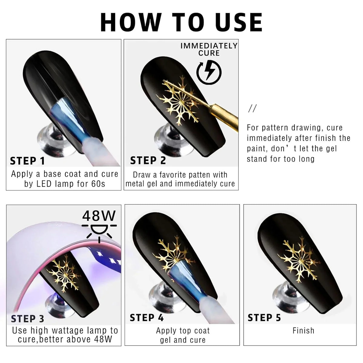 5/8/10/12ml 5D Metallic Painting Nail Gel Silver/Gold Liner Polish Mirror Chrome Effect Gel Nail Polish Soak Off UV/LED Drawing^