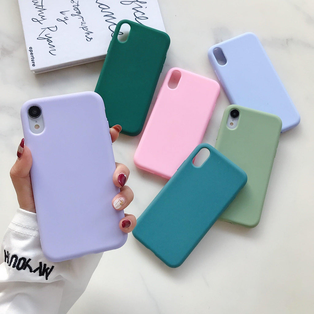 Ultra Thin Slim Fit Soft Grip Anti-Scratch Protective Cover Thicker Candy Phone Case for iPhone Soft Silicon Back Phone Cover for iPhone 12 13 Pro Max iphone Case