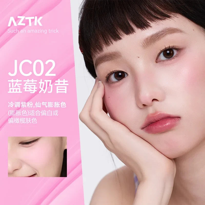 AZTK Blusher Color Face Makeup Rendering Liquid Blush JC04 Moisturizer Longlasting Beauty Expands Contracts Cheek Cosmetics