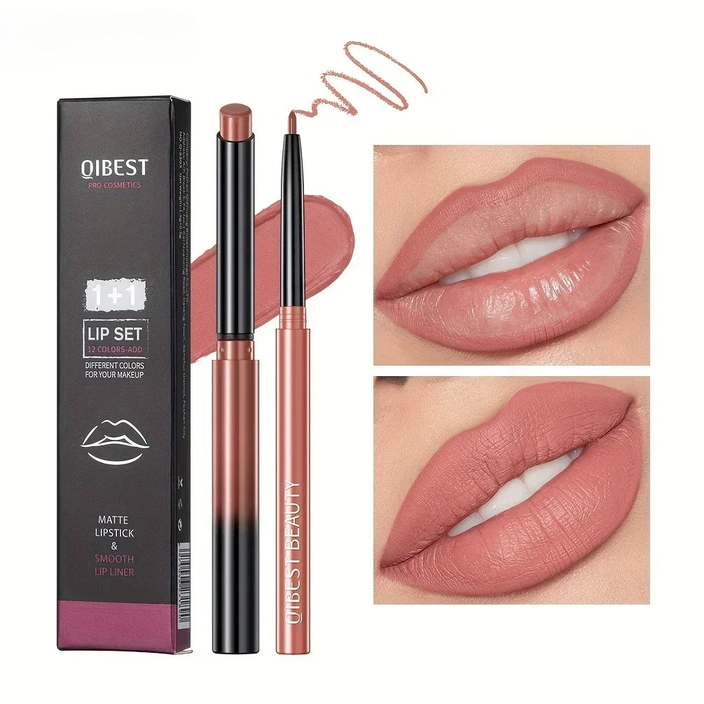 1PC matte lipliner, durable waterproof, sweat resistant, easy to color, fadeless lip gloss, essential for beauty