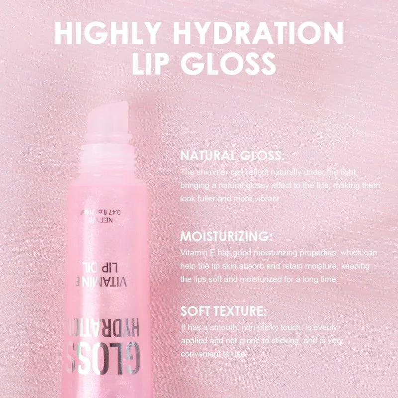 1 PC Shiny Water Lip Oil Lip Gloss Liquid Lipstick Jelly Tube Lip Glaze Moisturizing Shiny Intense Color Lips Beauty Makeup