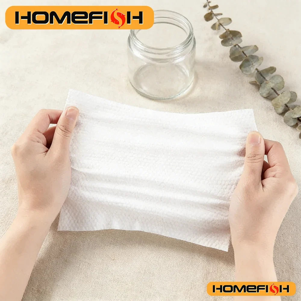 Soft Cotton Disposable Thick Face Towel - Dry Makeup Removing Cleanser Towelettes For Skin Care